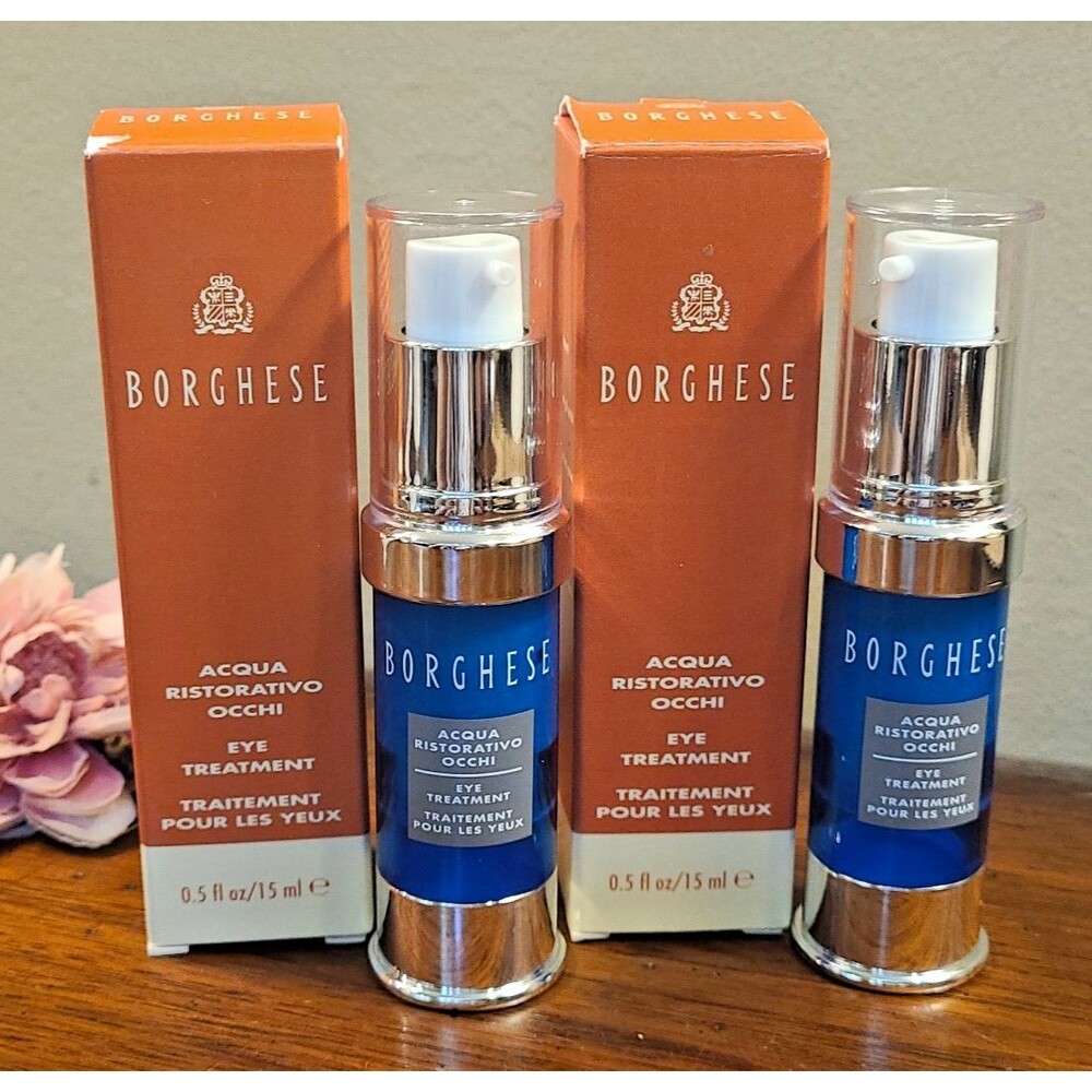 (2) Borghese Acqua Ristorativo Occhi Eye Treatment .5 oz Each New Old Stock